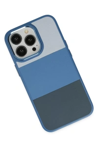 Apple iPhone 14 Pro Max Kılıf King Kapak - Açık Mavi-Lacivert