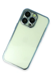 Apple iPhone 14 Pro Max Kılıf Lensli Silikon - Açık Mavi