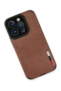 Apple iPhone 14 Pro Max Kılıf Loop Deri Silikon - Kahverengi