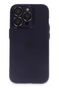 Apple iPhone 14 Pro Max Kılıf Luko Lens Silikon - Derin Mor