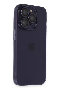 Apple iPhone 14 Pro Max Kılıf Luko Lens Silikon - Derin Mor