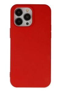 Apple iPhone 14 Pro Max Kılıf Nano içi Kadife Silikon - Kırmızı