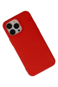 Apple iPhone 14 Pro Max Kılıf Nano içi Kadife Silikon - Kırmızı