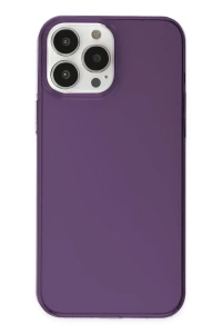 Apple iPhone 14 Pro Max Kılıf Pc Sert Şeffaf Kapak - Mor