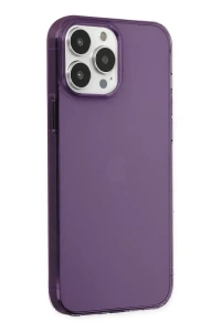 Apple iPhone 14 Pro Max Kılıf Pc Sert Şeffaf Kapak - Mor