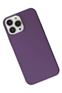 Apple iPhone 14 Pro Max Kılıf Pc Sert Şeffaf Kapak - Mor