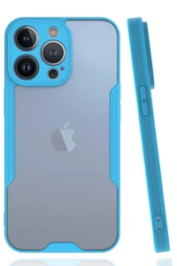 Apple iPhone 14 Pro Max Kılıf Platin Silikon - Mavi