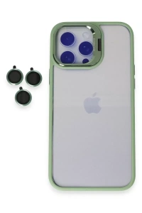 Apple iPhone 14 Pro Max Kılıf Roblox Lens Standlı Kapak - Yeşil