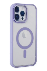 Apple iPhone 14 Pro Max Kılıf Room Magneticsafe Silikon - Lila