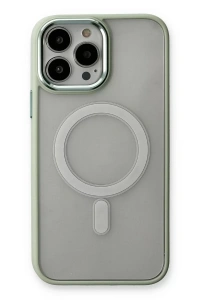 Apple iPhone 14 Pro Max Kılıf Room Magneticsafe Silikon - Su Yeşili