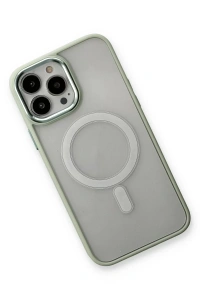 Apple iPhone 14 Pro Max Kılıf Room Magneticsafe Silikon - Su Yeşili