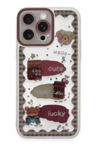 Apple iPhone 14 Pro Max Kılıf Sweet Desenli Silikon Kapak - Şeffaf
