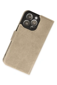 Apple iPhone 14 Pro Max Kılıf Trend S Plus Kapaklı Kılıf - Gold
