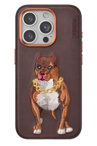 Apple iPhone 14 Pro Max Perma Desenli Kapak - Kahverengi