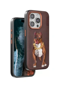 Apple iPhone 14 Pro Max Perma Desenli Kapak - Kahverengi