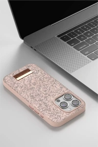 Apple iPhone 15 Bright Simli Kapak - Gümüş
