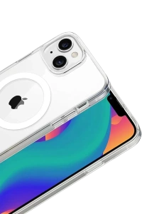 Apple iPhone 15 Combo Sert Şeffaf Magsafe Kapak - Şeffaf