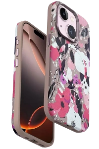 Apple iPhone 15 Flower Series Magsafe Kapak - Pembe