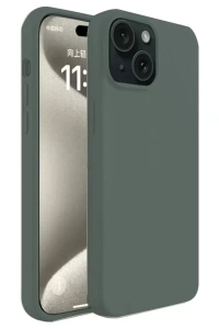 Apple iPhone 15 Kılıf First Silikon - Koyu Yeşil
