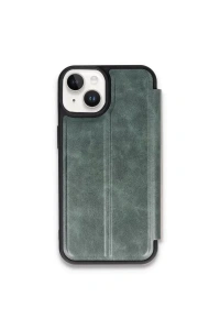Apple iPhone 15 Kılıf Flip Cover - Koyu Yeşil
