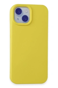 Apple iPhone 15 Kılıf Nano içi Kadife Silikon - Sarı