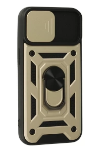 Apple iPhone 15 Kılıf Pars Lens Yüzüklü Silikon - Gold