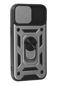 Apple iPhone 15 Kılıf Pars Lens Yüzüklü Silikon - Gümüş