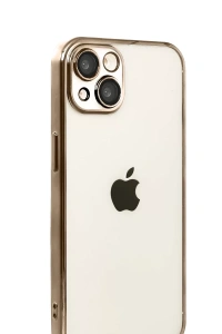 Apple iPhone 15 Lensli Silikon - Çöl Titanyum