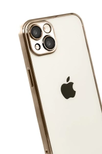 Apple iPhone 15 Lensli Silikon - Çöl Titanyum