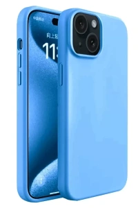 Apple iPhone 15 Plus Kılıf First Silikon - Mavi