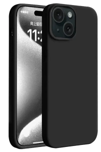 Apple iPhone 15 Plus Kılıf First Silikon - Siyah