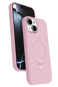 Apple iPhone 15 Plus Regal Magsafe Standlı Kapak - Açık Pembe
