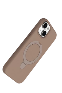Apple iPhone 15 Plus Regal Magsafe Standlı Kapak - Çöl Titanyum