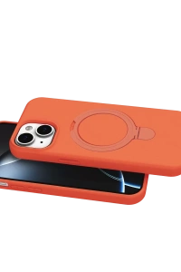 Apple iPhone 15 Plus Regal Magsafe Standlı Kapak - Turuncu