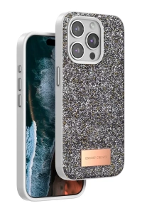 Apple iPhone 15 Pro Bright Simli Kapak - Gümüş