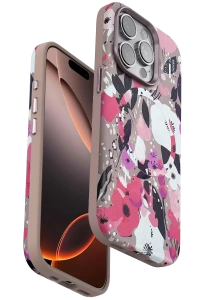 Apple iPhone 15 Pro Flower Series Magsafe Kapak - Pembe