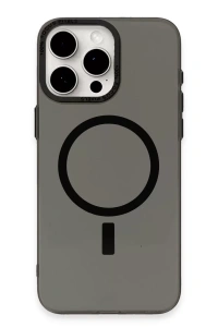 Apple iPhone 15 Pro Kılıf Anka PC Magneticsafe Sert Metal Kapak - Siyah