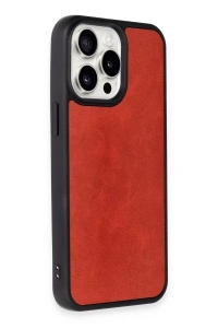 Apple iPhone 15 Pro Kılıf Aras Deri Kapak - Kırmızı