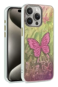 Apple iPhone 15 Pro Kılıf Blade Aynalı Desenli Kapak - Desen 5