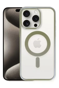 Apple iPhone 15 Pro Kılıf Erozi Magsafe Kapak - Gri