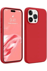Apple iPhone 15 Pro Kılıf First Silikon - Kırmızı