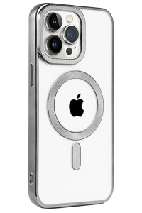 Apple iPhone 15 Pro Kılıf Kronos Magsafe Kapak - Titanyum Gri