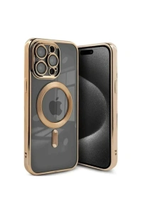 Apple iPhone 15 Pro Kılıf Kross Magneticsafe Kapak - Gold