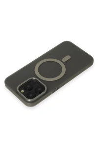 Apple iPhone 15 Pro Kılıf Lodos Magneticsafe Mat Kapak - Titan Gri