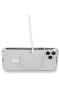 Apple iPhone 15 Pro Kılıf Magneticsafe Şeffaf Silikon - Şeffaf