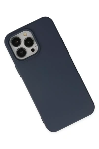 Apple iPhone 15 Pro Kılıf Nano içi Kadife Silikon - Lacivert