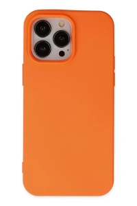 Apple iPhone 15 Pro Kılıf Nano içi Kadife Silikon - Turuncu
