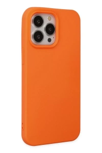 Apple iPhone 15 Pro Kılıf Nano içi Kadife Silikon - Turuncu