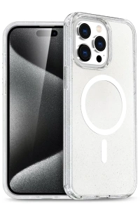 Apple iPhone 15 Pro Kılıf Star Magsafe Kapak - Şeffaf