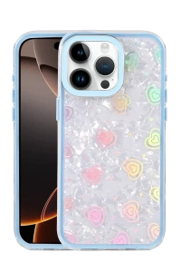 Apple iPhone 15 Pro Lumi Desenli Kapak - Mavi